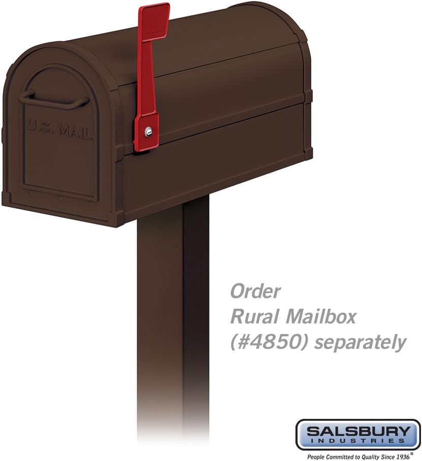 Salsbury Industries 4895BRZ Standard Mailbox Post In-Ground Mounted, Bronze