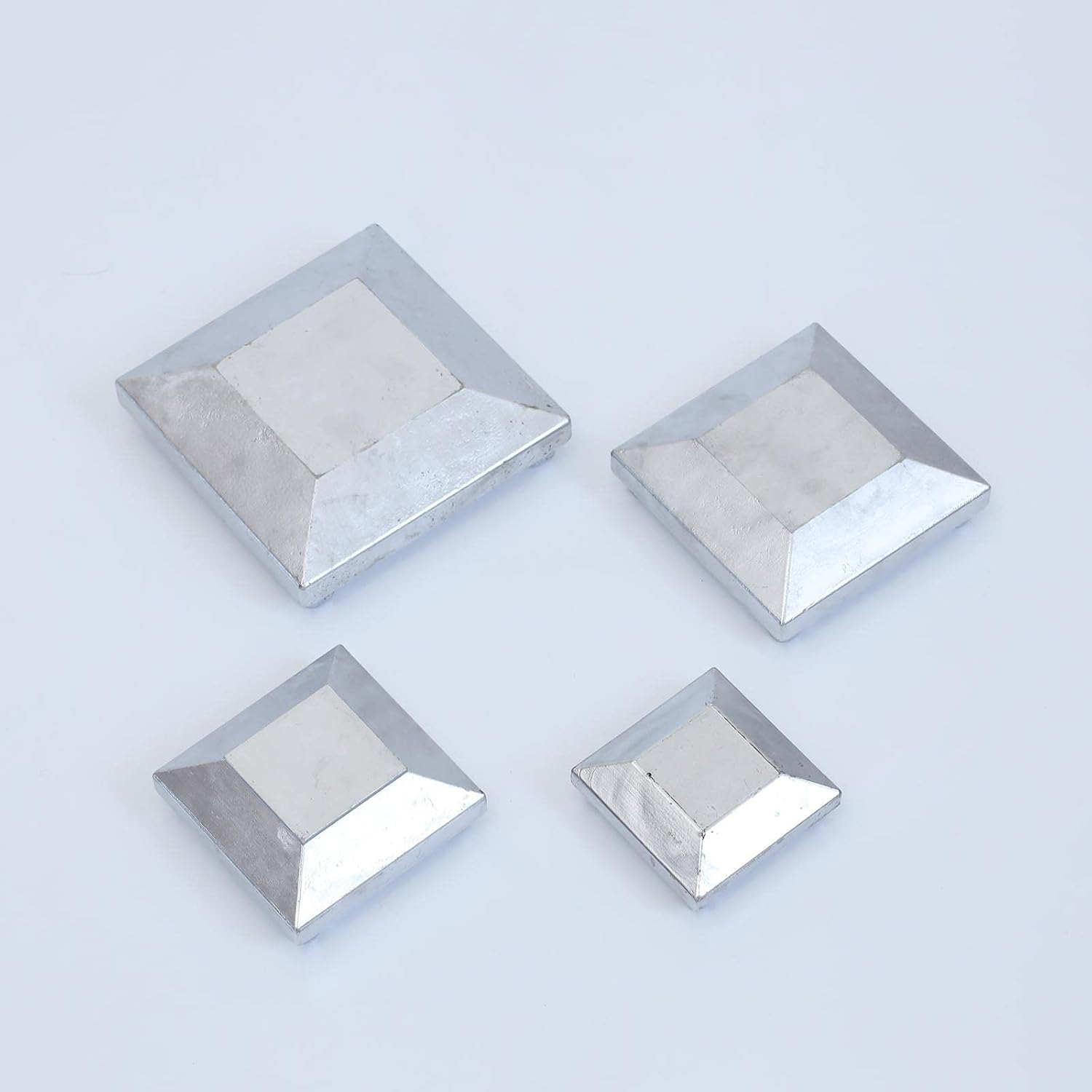 9X Aluminium Fence Post Caps for True Fence Posts, Aluminum, Metal,Wood,Mailbox Posts, Pyramid Post Cap Cover Pressure,80x80mm