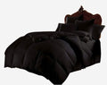 Luxury Goose Down 100% Egyptian Cotton 5Pc Quilt Cotton Comforter Set, Queen Size - 5Pc (1pc Comforter + 4Pc Pillowcases), Hotel Quality 800 TC, 600 GSM,Black, (90'x90')