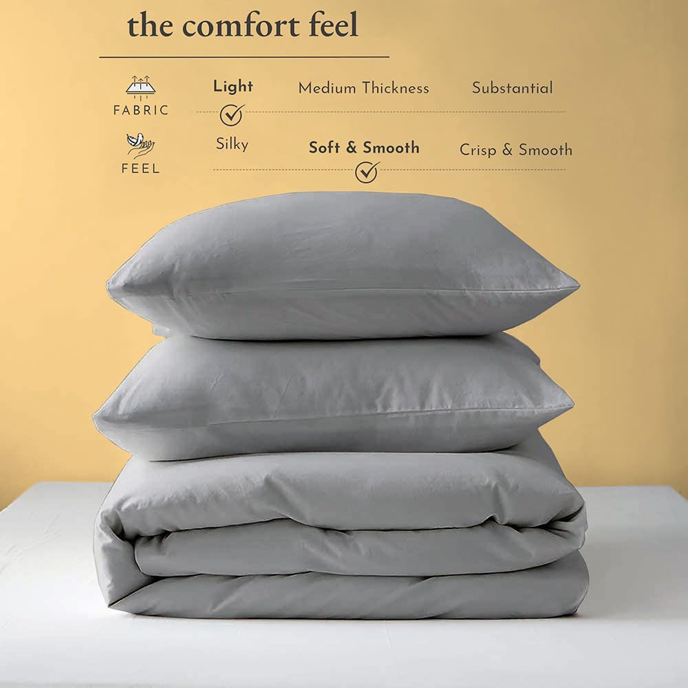 132x120 Duvet Cover Set 3 Sided Zipper Close Alaskan King Size Silver Grey - Microfiber Duvet Cover Set with 3 Sided Zipper Close, 3 PCS Alaskan King Size Duvet Cover & 2 Pillow Cases(20'X40)