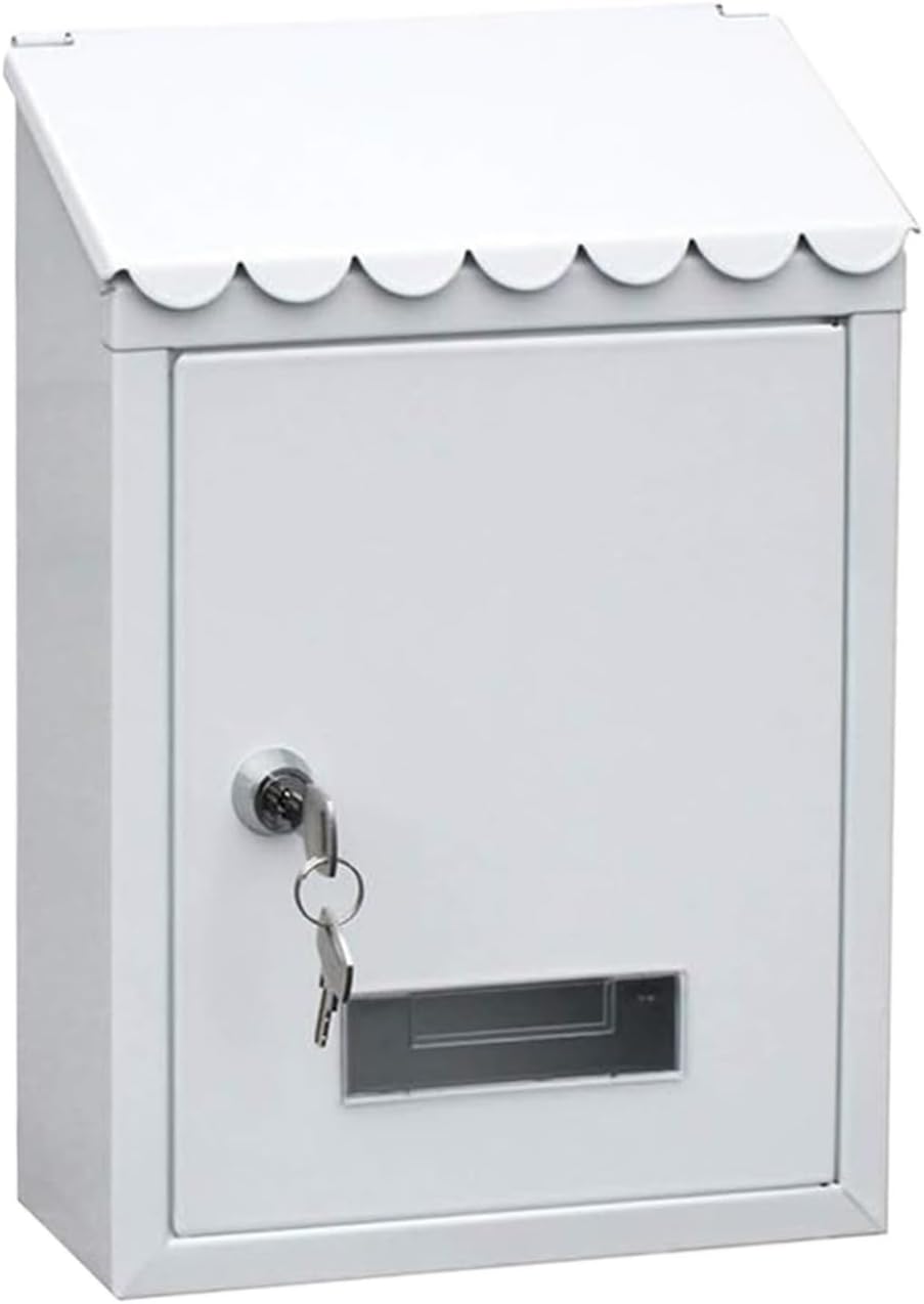 Letterbox Mailbox Postbox Outdoor Lockable Metal Mailboxes with Key for Home Decoration