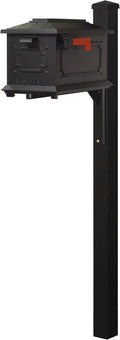 Special Lite Kingston Curbside Mailbox with Wellington Post - Black Aluminum Mailbox with Post - SCK1017_SPK720-BLK
