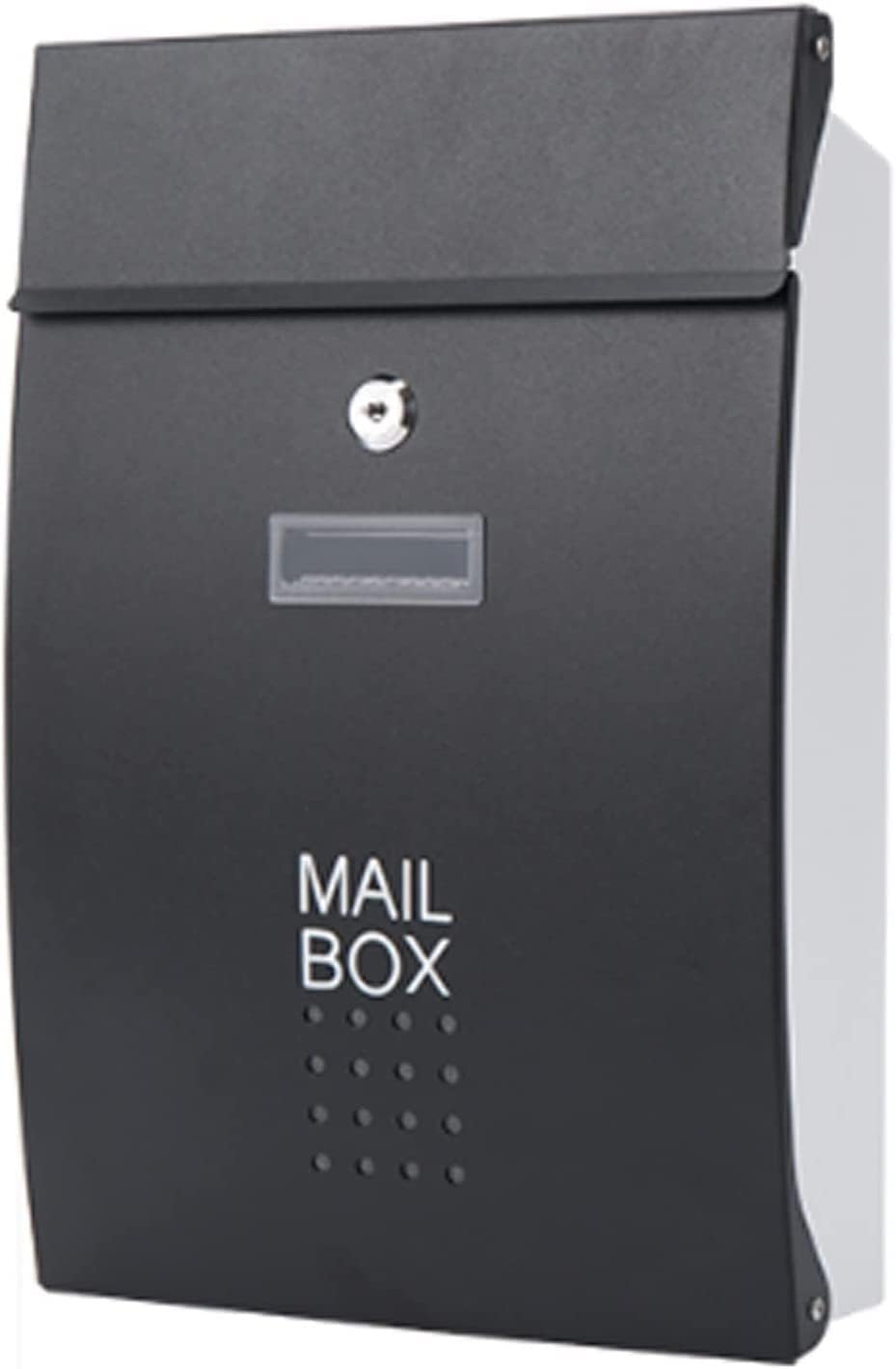 Generic Mailbox, Wall Mounted Modern Metal Mailboxes Outdoor Lockable Waterproof Post Box Community Household Rainproof Letter Box Retro Classic Secure Wall-Mount Newspaper Boxes(Black)