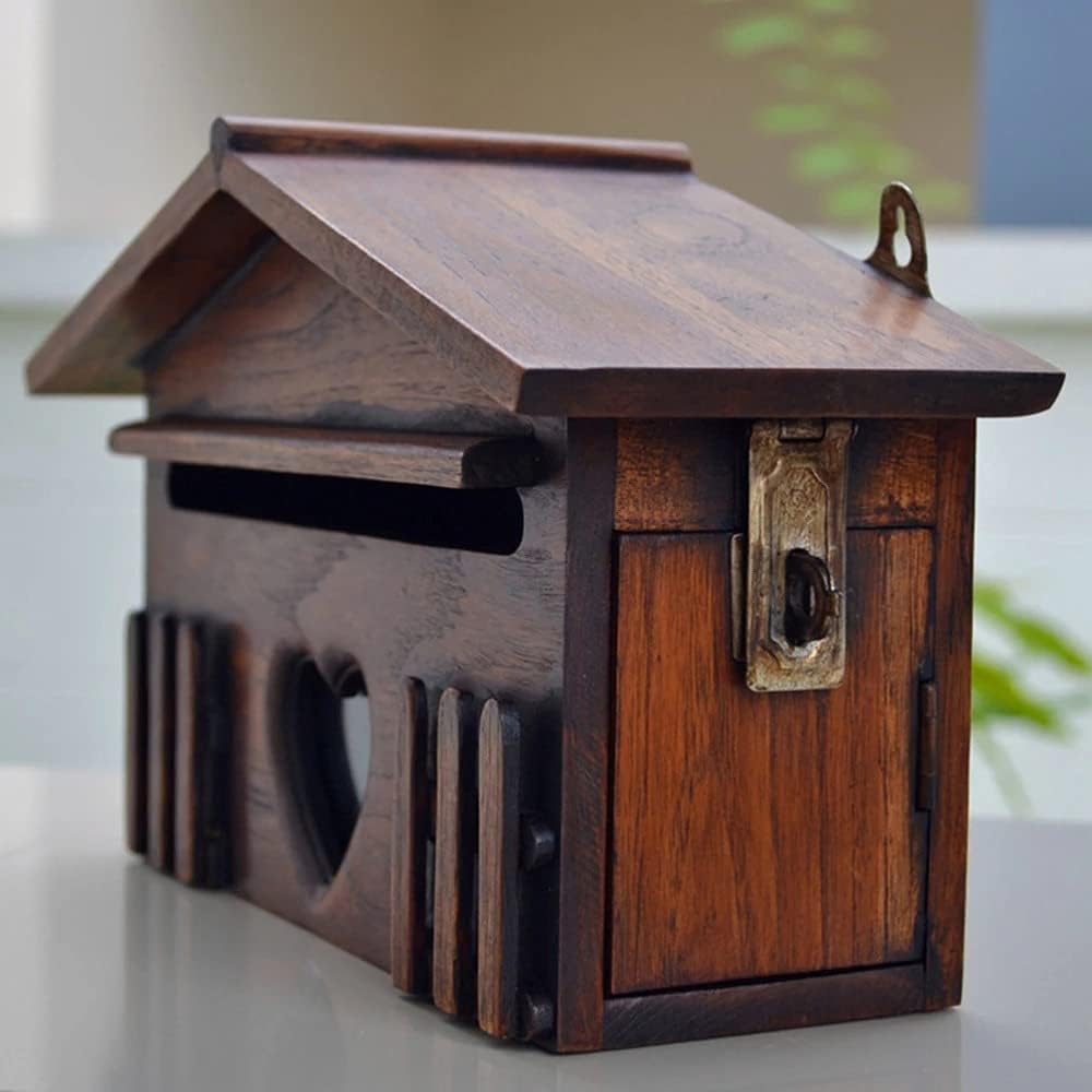 1PC Wooden Mailbox Outddor Post Box Rainproof Suggestion Creative Letter for Home Company