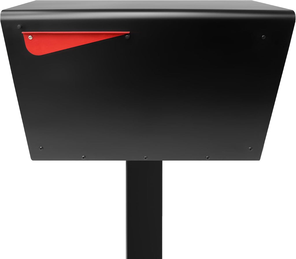 Movo Home Charles Mailbox, Post Mount Curbside, Security Lock, Large, Black