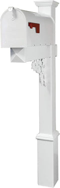 4Ever Products Nixon Vinyl/PVC Mailbox Post with Mailbox, Traditional Style, White