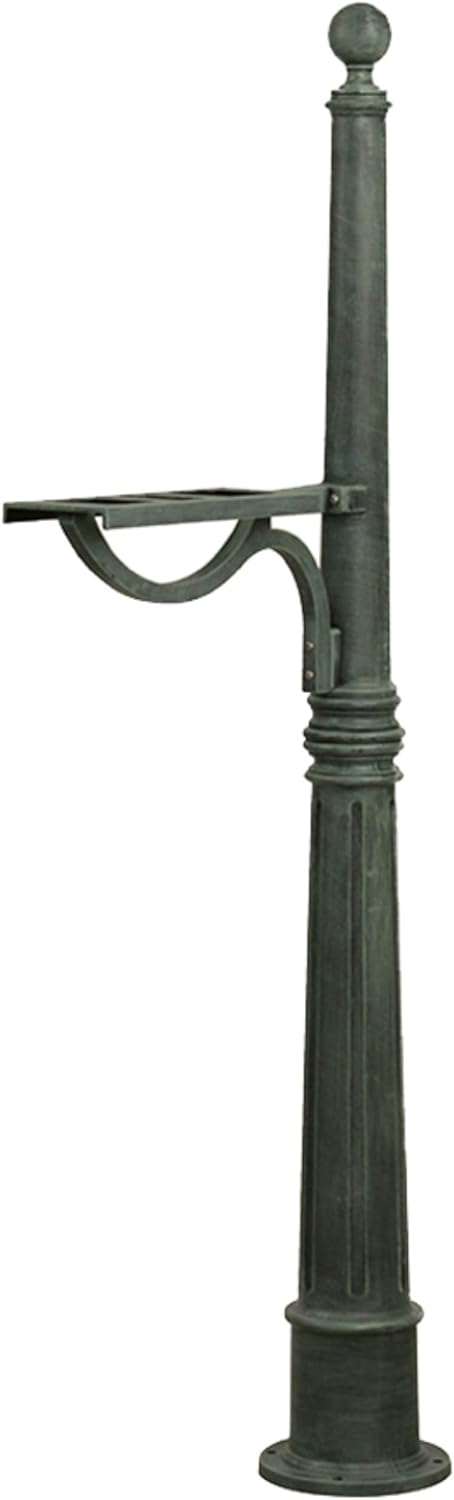 Special Lite Ashland Mailbox Post - Verde Green Cast Aluminum Post for Curbside Mailbox - SPK-600-VG