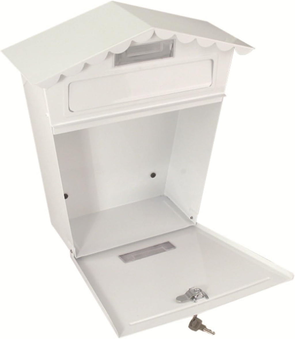Drop Box Mailbox Lockable Secure Mail Letter Post Box Vintage Stainless Steel Metal Mailbox Retro Wall-Mounted Mailbox Outdoor Letter Box