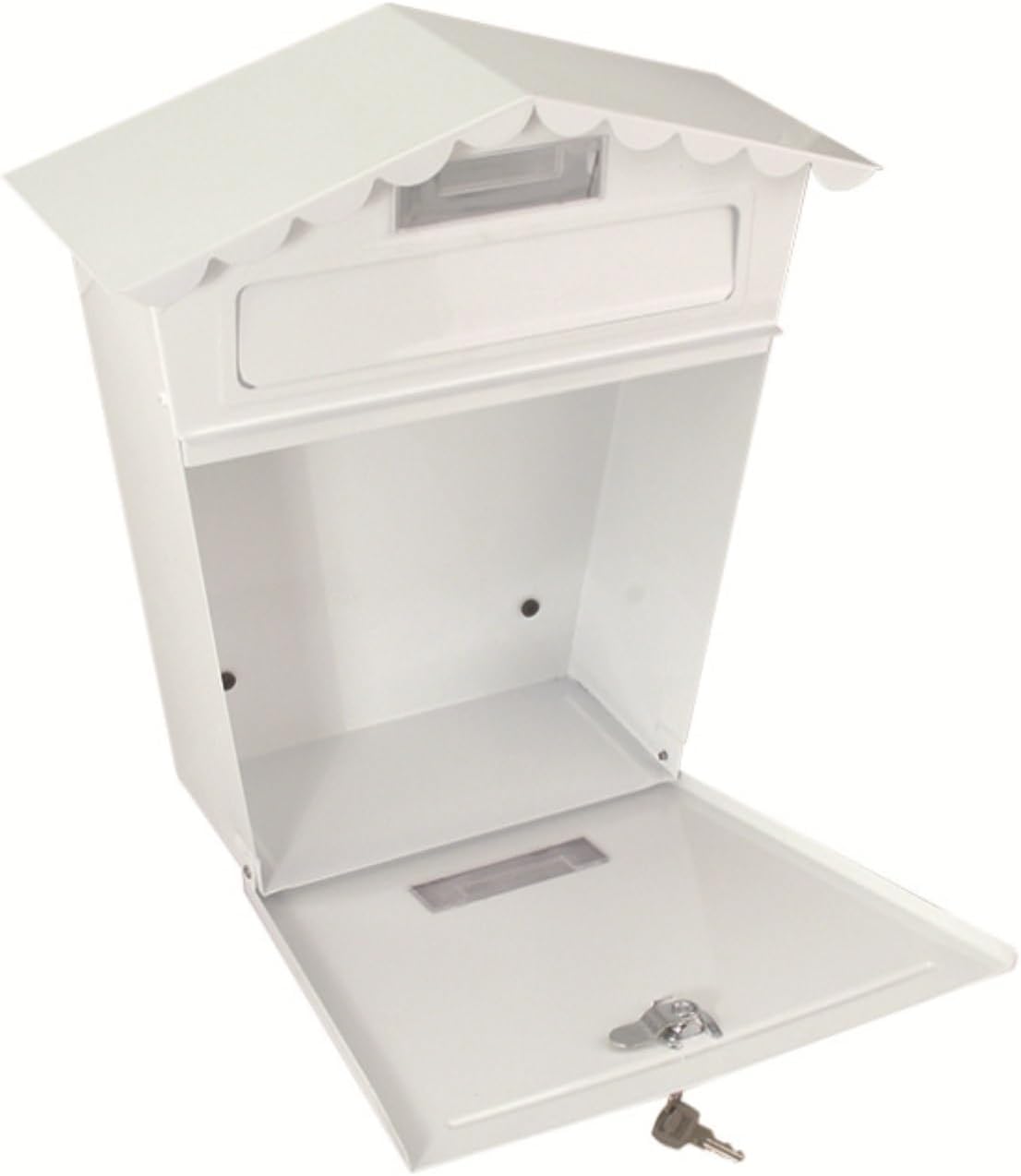 Drop Box Mailbox Lockable Secure Mail Letter Post Box Vintage Stainless Steel Metal Mailbox Retro Wall-Mounted Mailbox Outdoor Letter Box