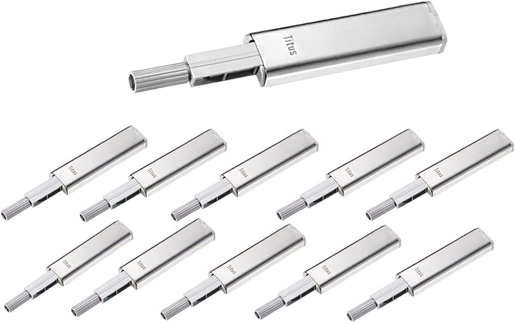 Titus+ PushLatch -Push to Open Door Latch,Push Open System for Cabinet Doors and Drawer (50 pack)