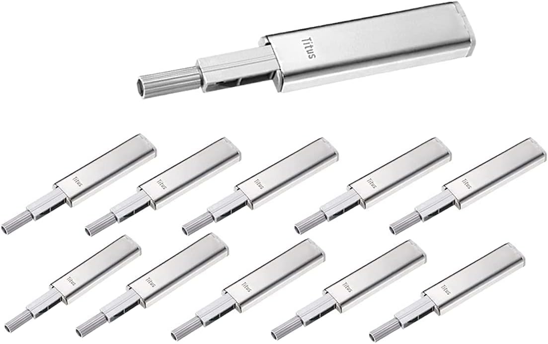 Titus+ PushLatch -Push to Open Door Latch,Push Open System for Cabinet Doors and Drawer (50 pack)