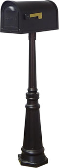 Special Lite Classic Curbside Mailbox with Tacoma Post - Black Aluminum Mailbox with Post - SCC-1008_SPK-591-BLK