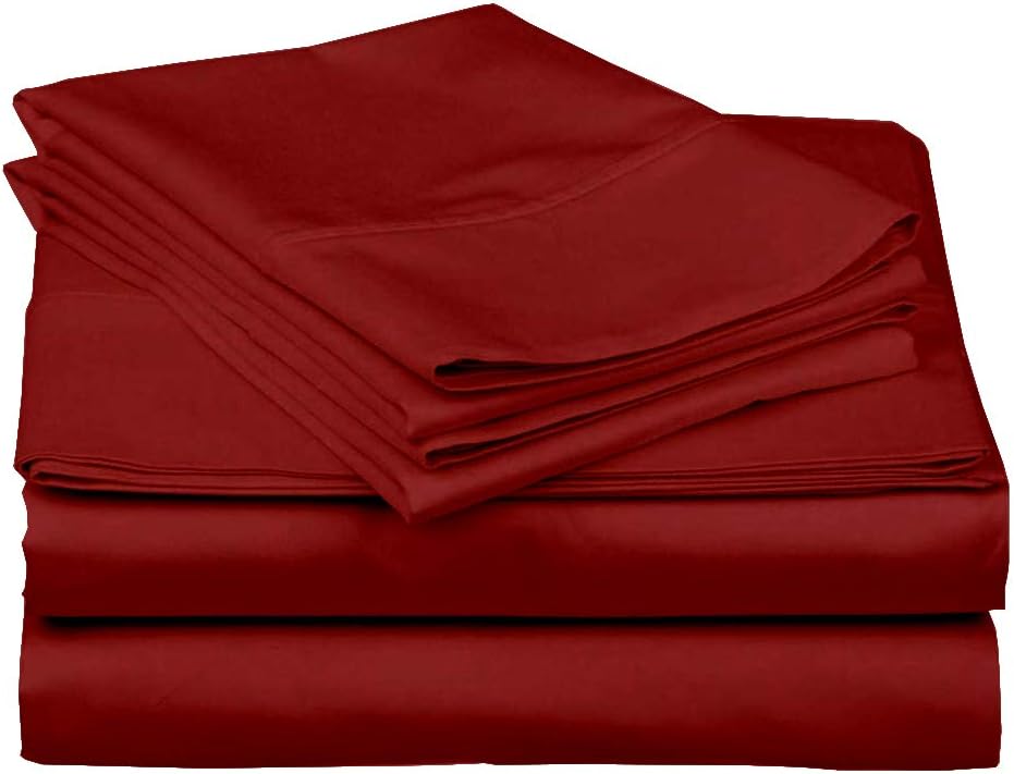 Super Soft Luxury Premium Quality 800 TC Egyptian Cotton 6 Piece Bedding Bed Sheet Set Eco Friendly Wrinkle Free Sheets 20-Inch Deep Pocket Queen Burgundy