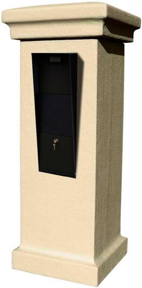 WF-Vacmb Large Capacity Galvanized Steel Locking Post and Column Mount Rust Proof Vacation Mailbox, Black