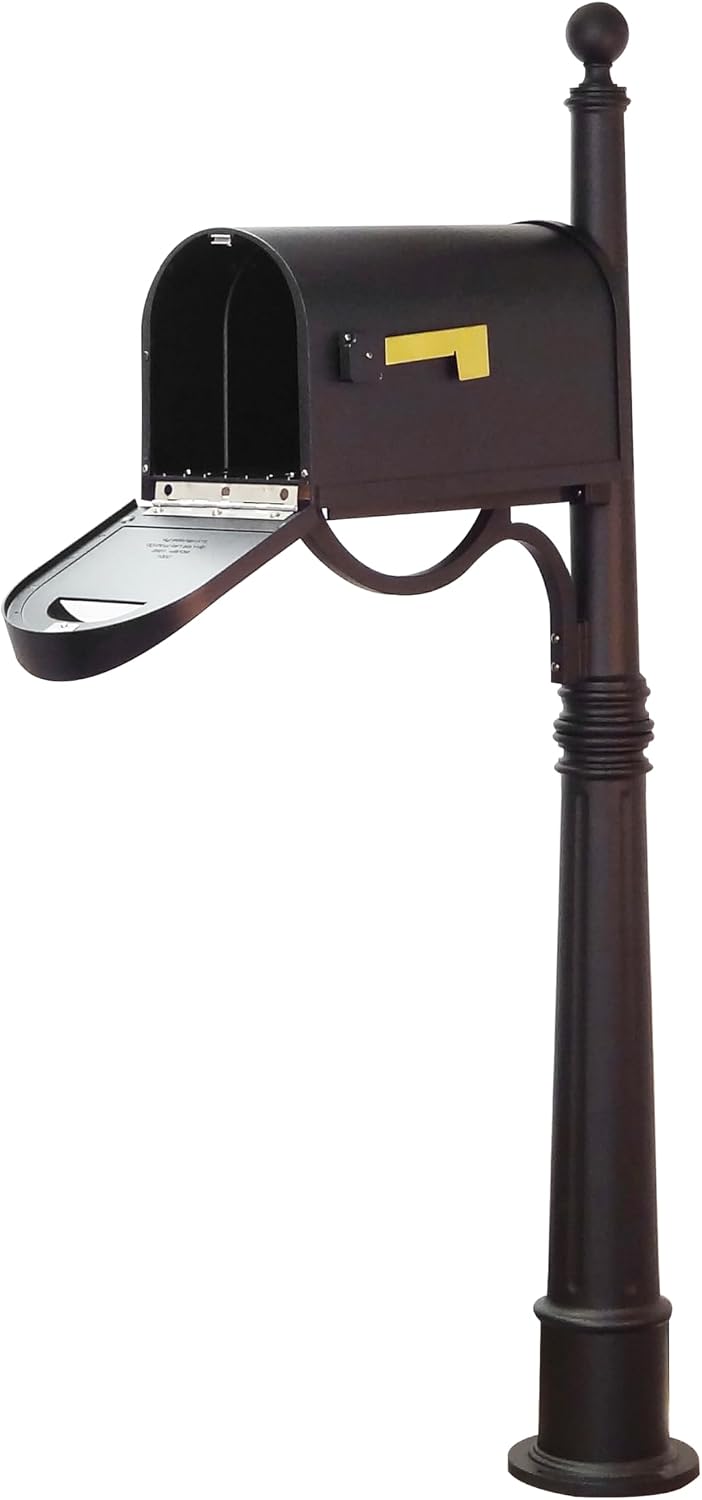 Special Lite Classic Curbside Mailbox with Aluminum Post - Black Mailbox with Ashland Post - SCC-1008_SPK-600-BLK