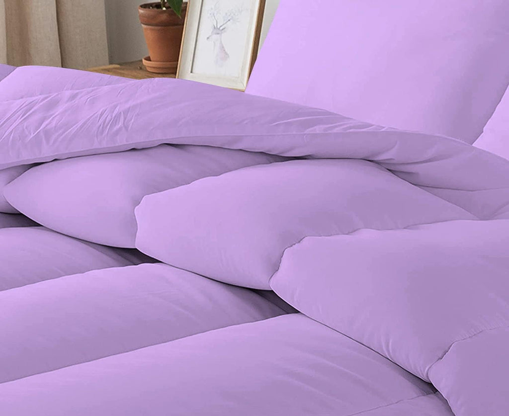 5 PC Straight Line Pattern Comforter Set Premium Super Soft 600 GSM All Season | 1000 Thread Count | 100% Egyptian Cotton ( Full/Queen Size, Lilac Color)
