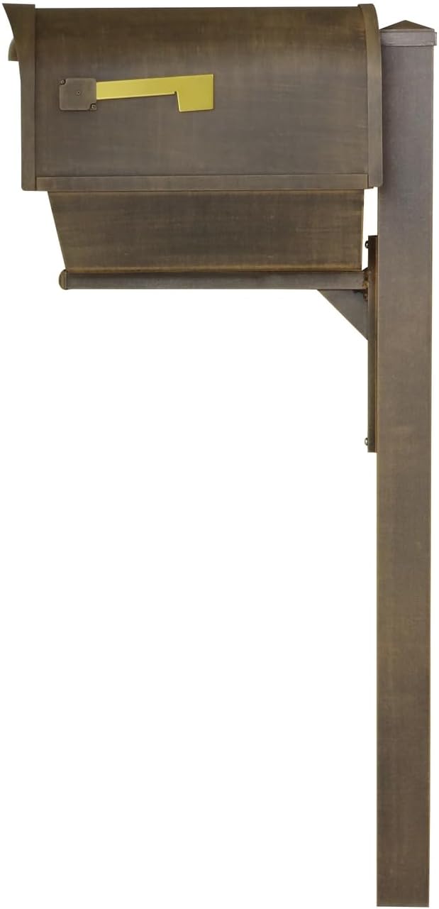 Products Classic Curbside Mailbox with Newspaper Tube, Locking Insert and Wellington Mailbox Post