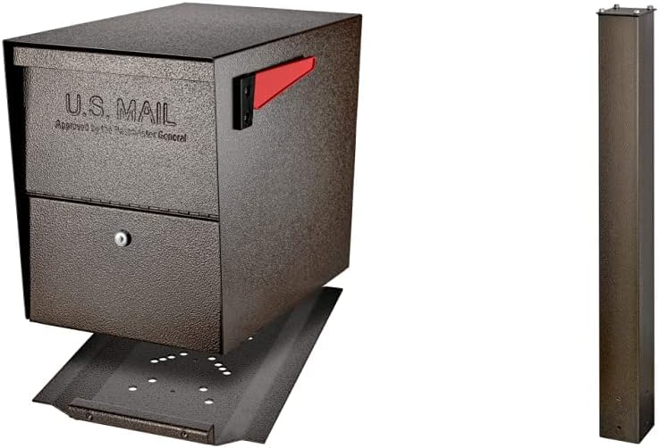 Mail Boss Security Mailbox and Mounting Post Bundle | Bronze