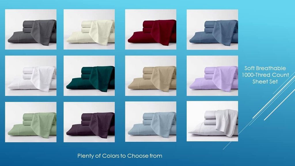 Pure Egyptian Cal-King Size Cotton Bed Sheets Set 1000 Thread Count Bedding and Pillowcases – Egyptian Cotton Sheets Cal-King Size Bed- Sateen Sheets -22' Inch Deep Pocket Cal-King Sheets - Plum