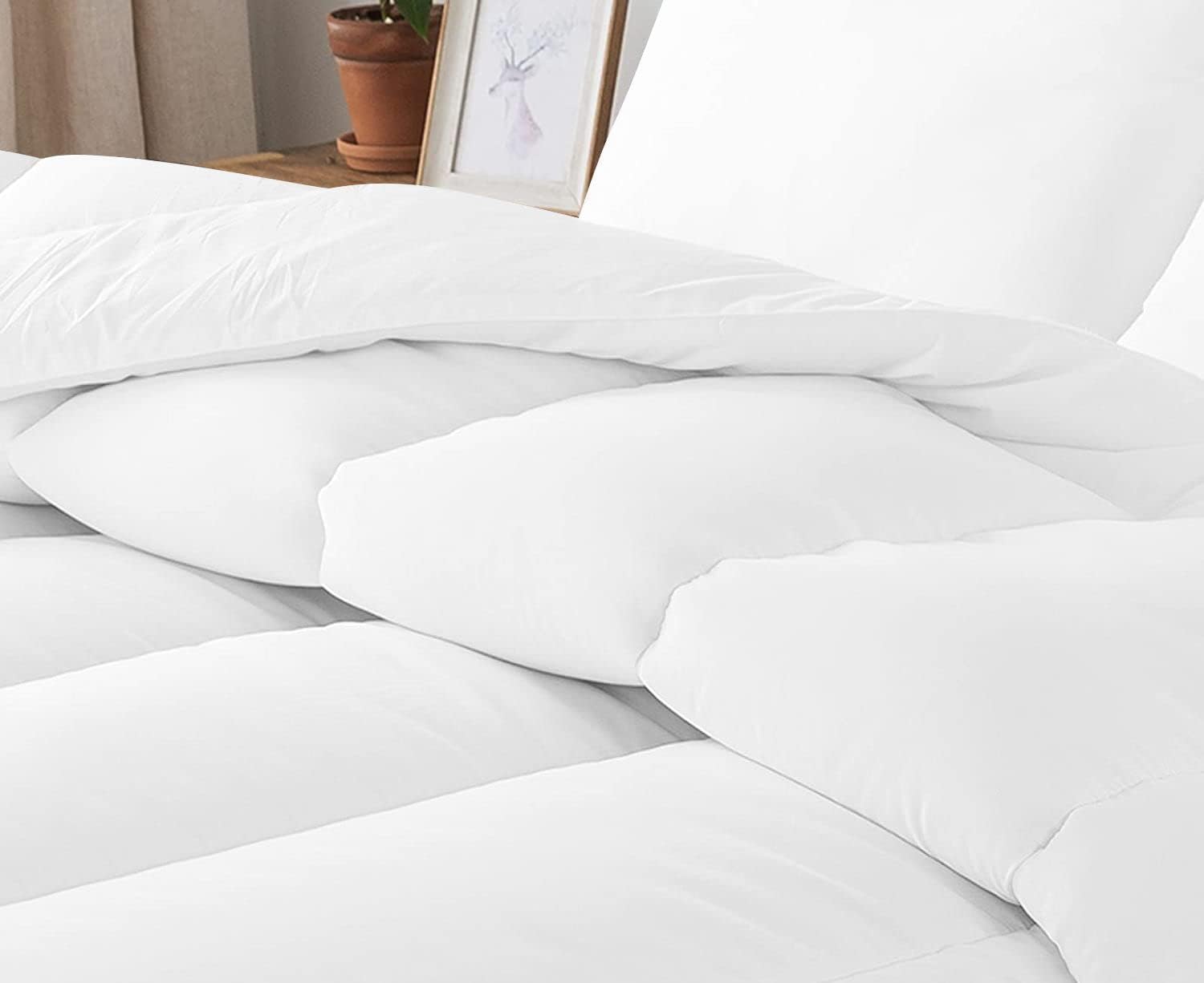 1 PC Straight Line Pattern Comforter Premium Super Soft 600 GSM All Season | 1000 Thread Count | 100% Egyptian Cotton ( Oversized Super King Size, White Color)