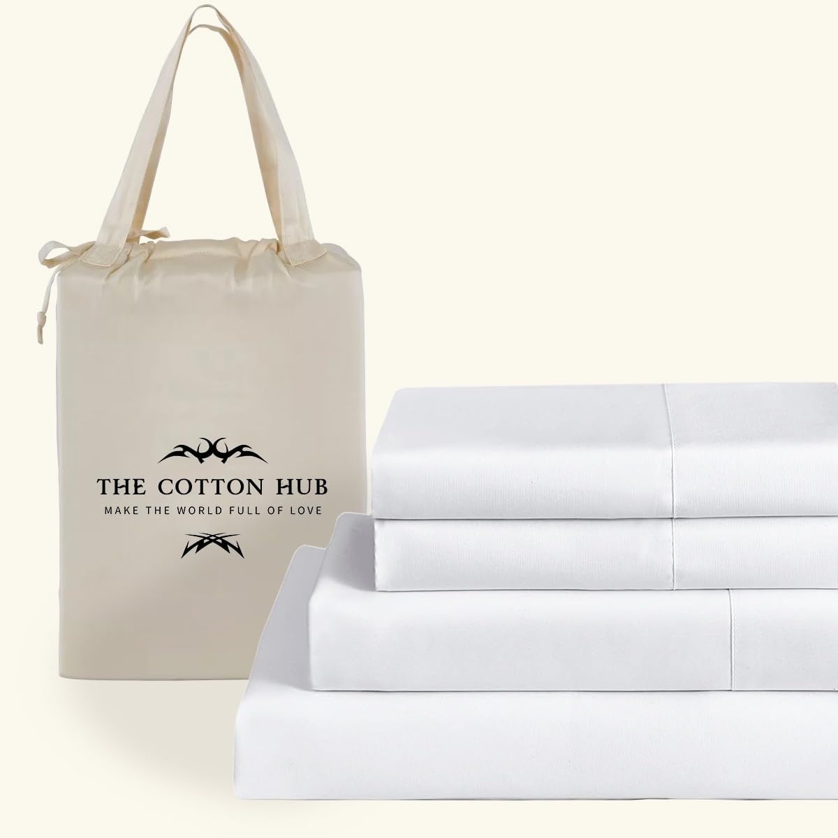 King Size 6-Piece Sheet Set - Luxurious 600-Thread-Count Egyptian Cotton Bedding Sheets & Pillowcases - Bed Sheets - Deep Pocket fits up to 14-16 inch Mattress (Solid, White)