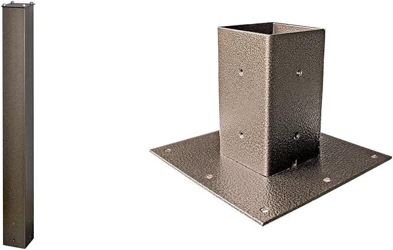 Mail Boss 7123 In-Ground Steel Mailbox Mounting Post and 7158 Surface Mount Base Plate