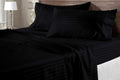 AMAY Luxury Soft 100% Egyptian Cotton 6pc Sheet Set Sateen Weave 800 TC Queen Size for Bed, Fits Mattress Upto 16-18'' Deep Pocket, Black Stripe