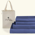 Queen Size 1000 Thread Count 100% Egyptian Cotton Sheet Set, 4-Piece, Sateen Weave, with 10-12' Deep Pocket Snug Fit (Solid, Medium Blue)