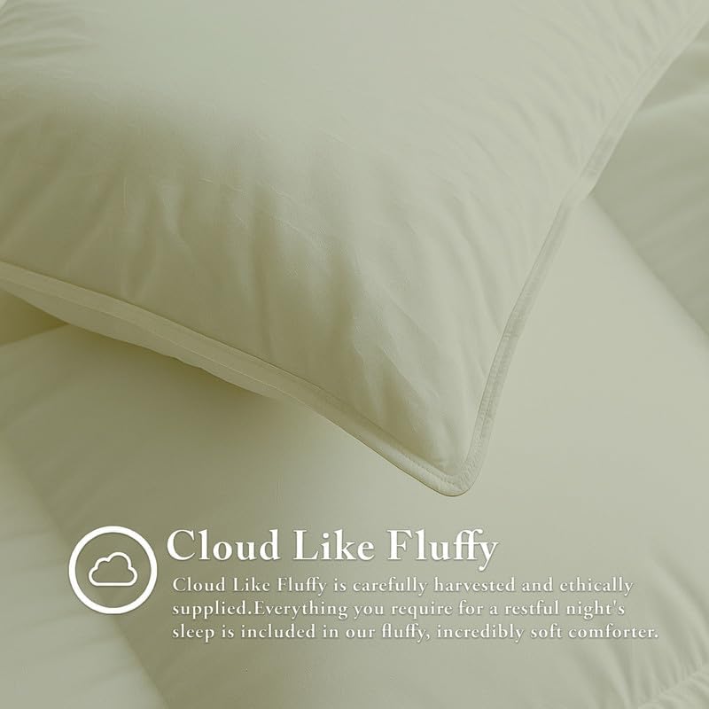 Egyptian Cotton Oversized Queen Size Comforter Sets - Saga Color, Soft Lightweight Bed Set, All Season Gray Bedding Sets - 1 Comforter & 2 Pillow case