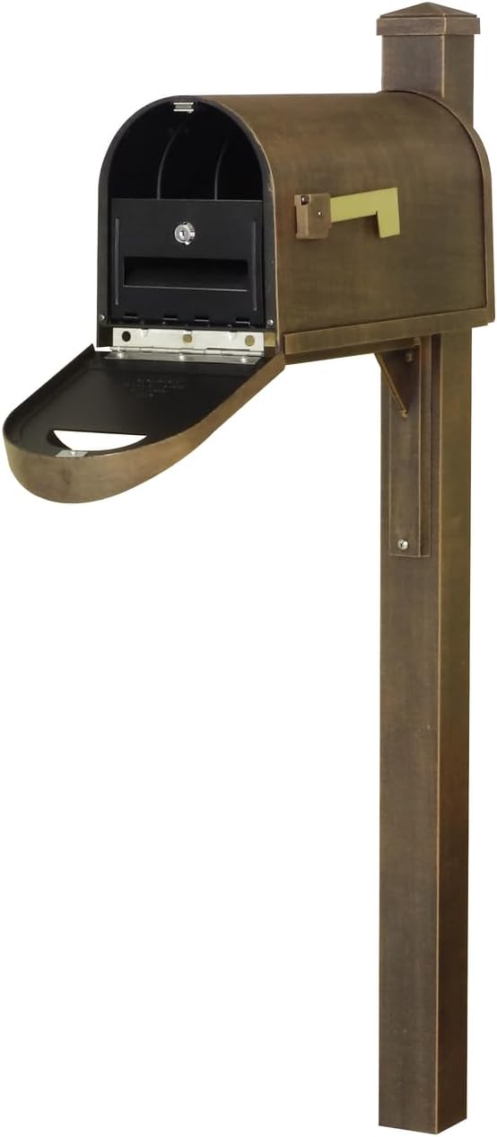 Products Classic Curbside Mailbox wtih Locking Insert and Wellington Direct Burial Mailbox Post Smooth