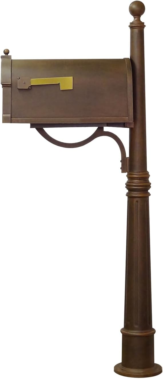 Products Heavy Duty Rust Proof Berkshire Curbside Mailbox with Locking Insert and Ashland Mailbox Post, Copper
