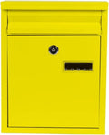 Metal Mailboxes Galvanized Steel Mailbox for Outside Drop Box Large with View Window Post Box Comment Box Suggestion Box(Yellow)