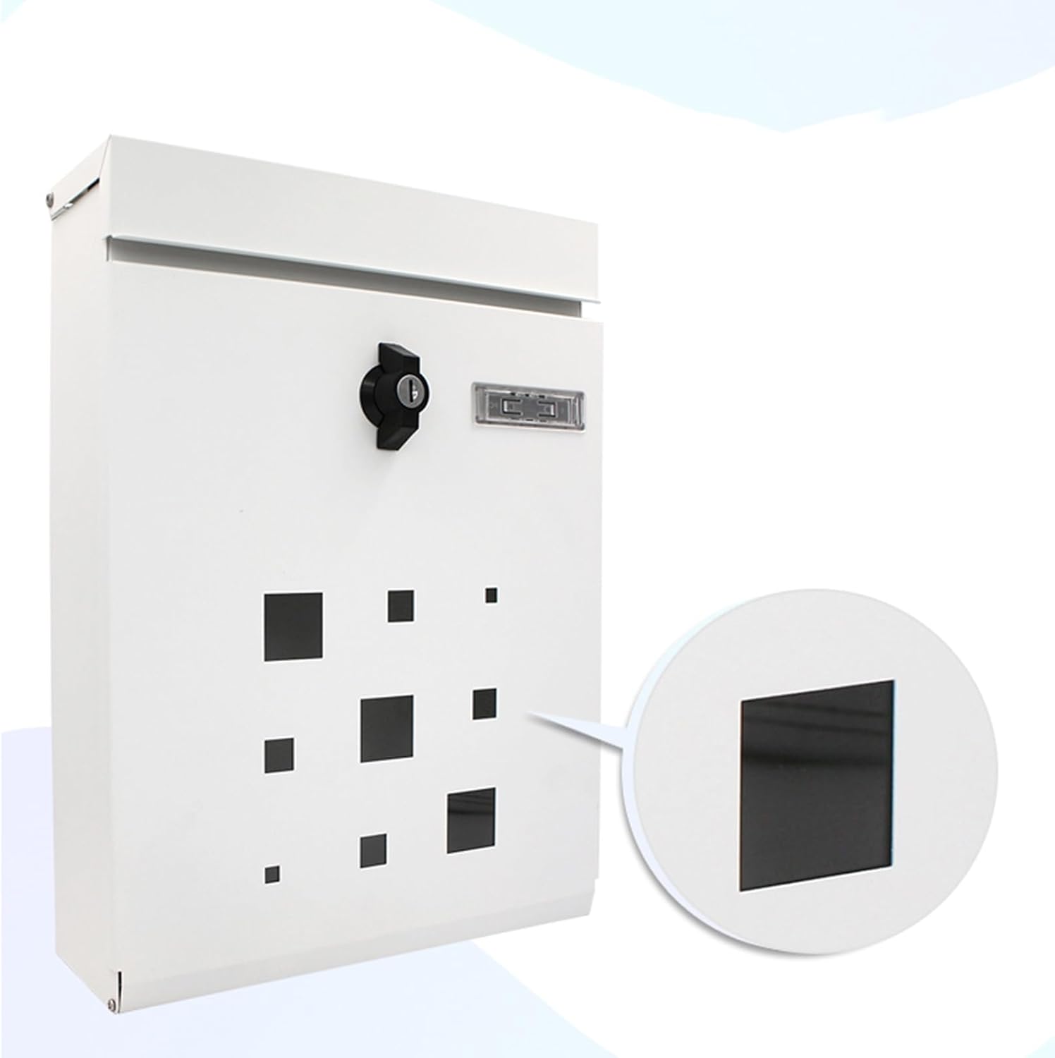 MELPHI Lockable Post Box for Outside, Hanging Secure Post Box, Metal Mailbox, Mail Manager for Mail/Newspaper/Post/Letter/Magazine, Used for Commercial, Home & Office (Color : White)