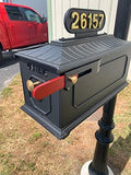 Naples Series Kingsport Mailbox (Black) - Compatible with Round Fluted Aluminum Post