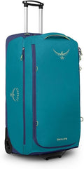 Osprey Daylite 115L Wheeled Collapsible Travel Duffel Bag - Lightweight Rolling Suitcase, Blue Spikemoss/Alkaline