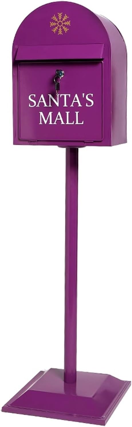 Key Drop Box Wall Mount Mailbox Mailboxes for Outside Wall Mount, Metal Mailbox, Mount Mailbox and in Ground Post kit, Mailbox Post System(Purple)