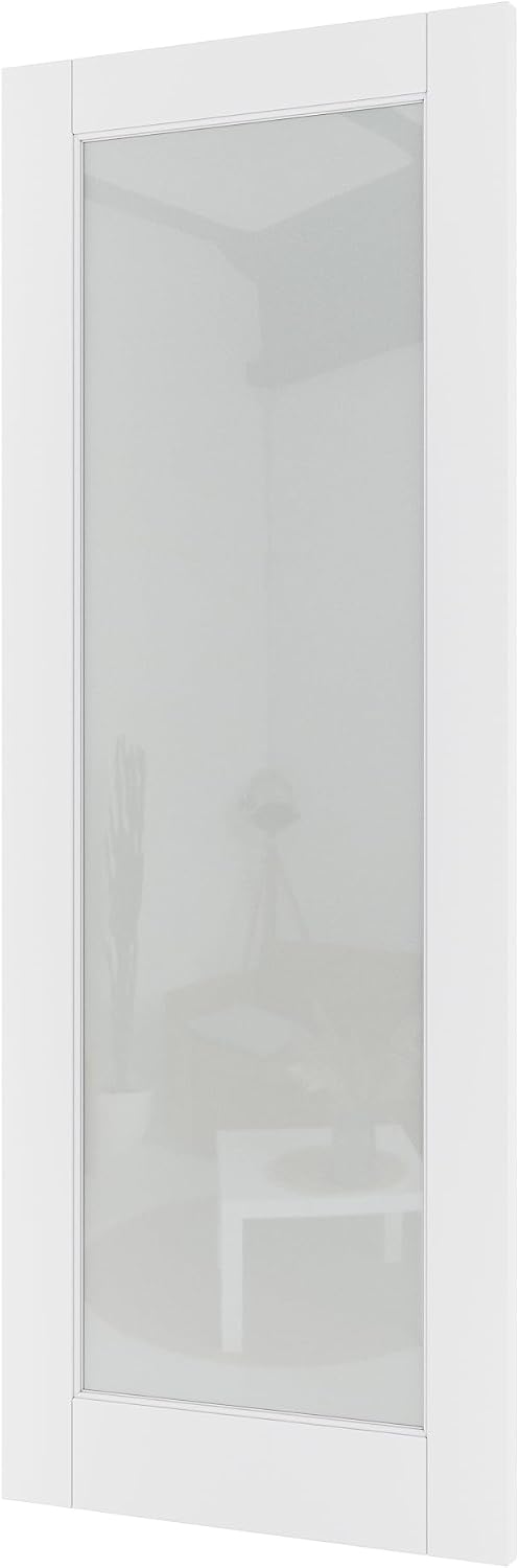 26 x 80 Interior Door Slab, Glass Door, Room Doors with Frosted Glass, Solid Core 1 Panel Prebuilt Panel, Paintable Sinlge French Pantry Doors, Privacy Protected
