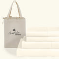 Queen Size 1000 Thread Count 100% Egyptian Cotton Sheet Set, 4-Piece, Sateen Weave, with 10-12' Inches Deep Pocket Snug Fit (Solid, Ivory)