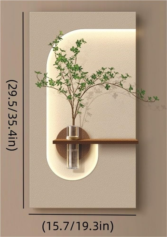 Luminous 3D Wall Sculpture, Wall Painting Decoration, Plug-in Power Supply 3D Wall Mural, Sandstone Decor Wall Art Painting for Bedroom, Living Room(Brown,29.5 * 15.7in)