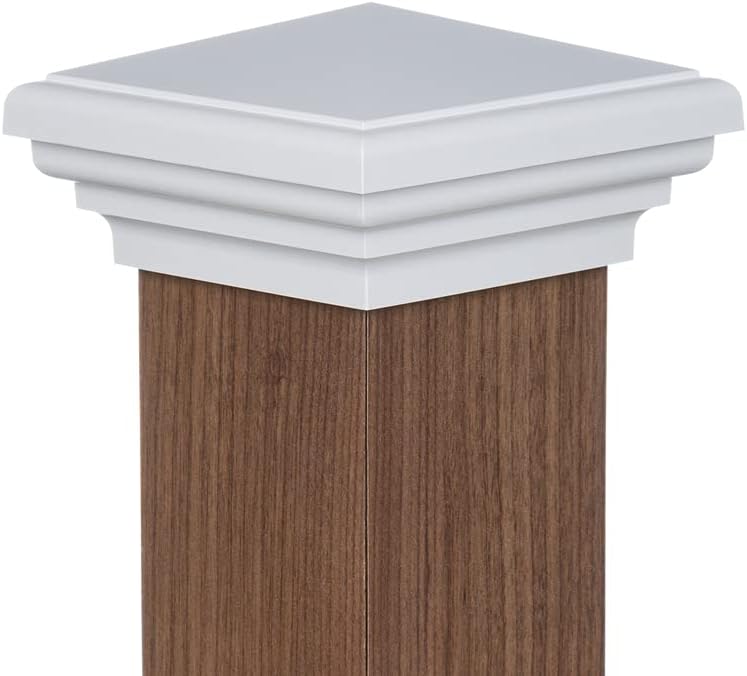 4x4 Post Cap (3.5') (Case of 12) White New England Pyramid Top for Outdoor Fences, Decks, Mailboxes, and Railing, by Atlanta Post Caps
