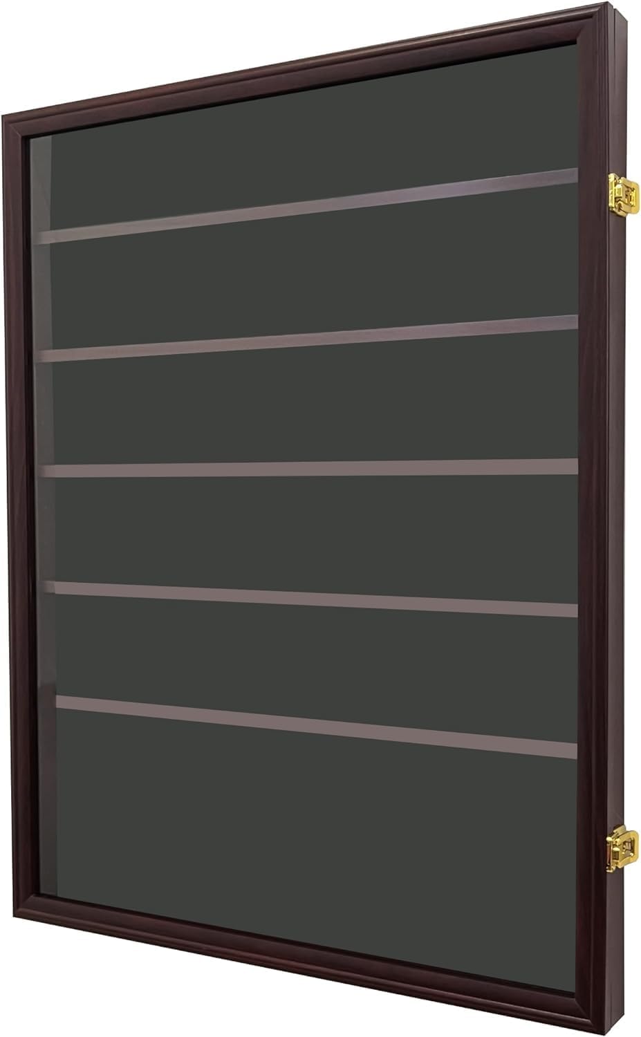 Wall-Mounted Walnut (5 Standard+1 Oversize Row) Wooden Coin Slab Display Case Holder Frame Cabinet Storage for Coin Collection Medal Badges Sport Card Trading Card Collectibles Organization