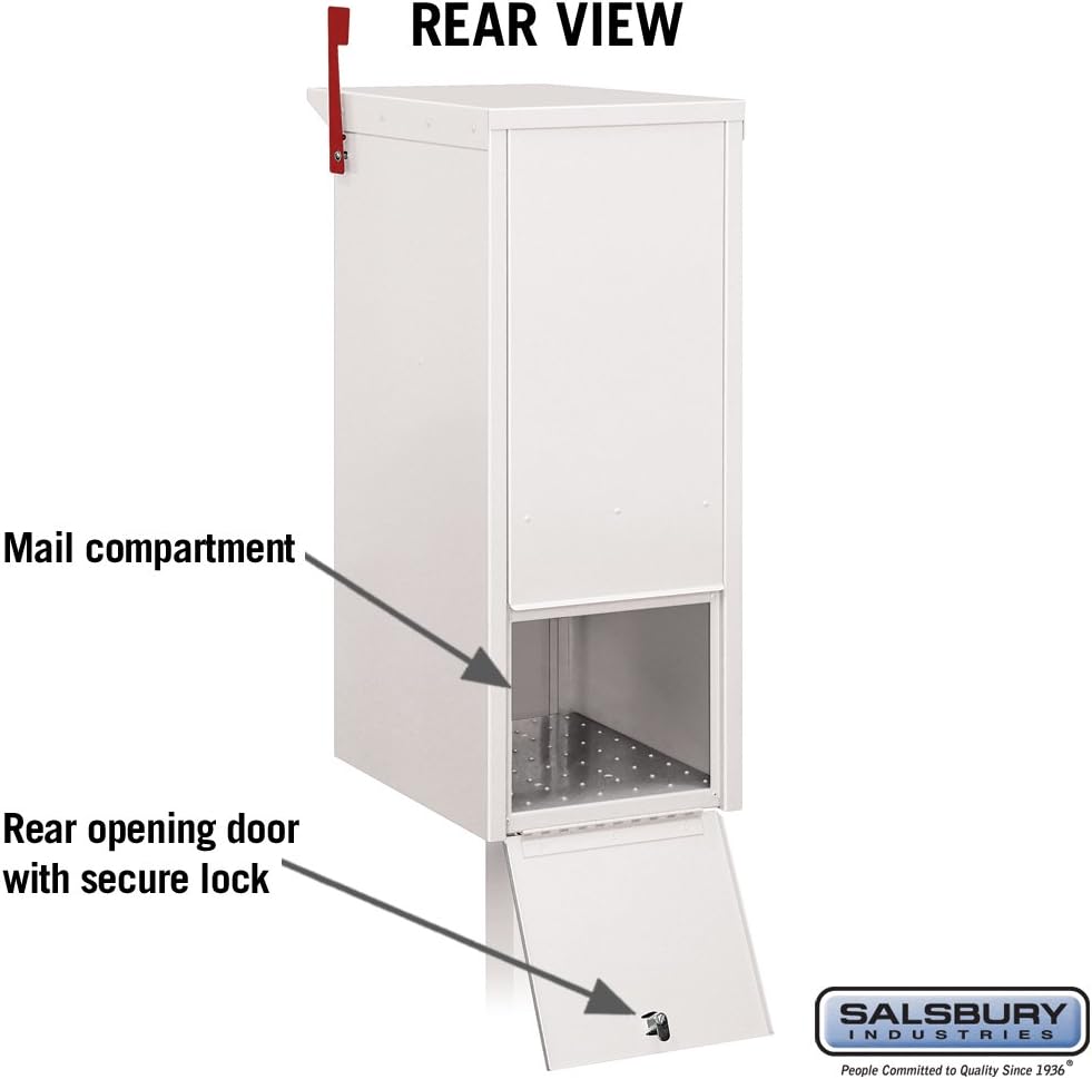 Salsbury Industries 4375WHT Mail Package Drop, White, 14.375 in. W x 36 in. H x 23 in. D