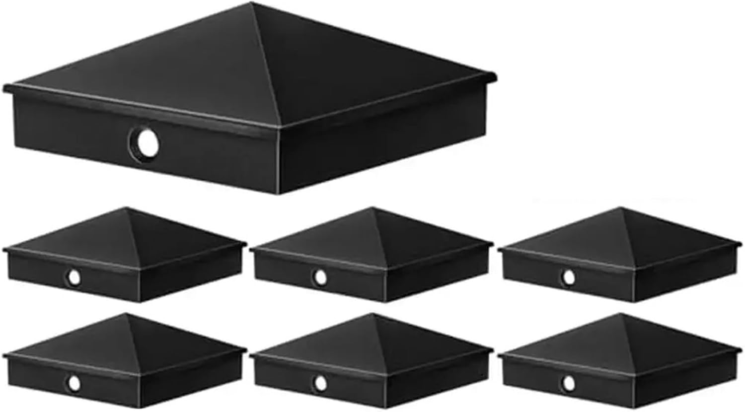 Fence Post Caps 16 Pack Aluminum Post Cap 6x6 Inch Wood Posts with Screws for Fences Wood
