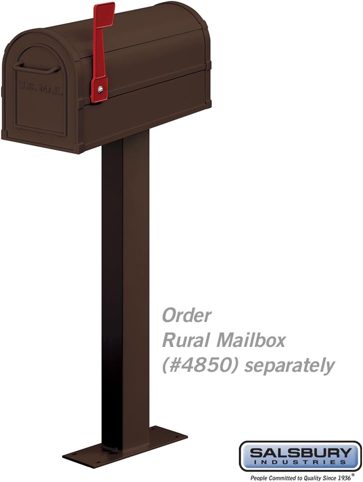 Salsbury Industries 4865BRZ Standard Mailbox Post Bolt Mounted, Bronze