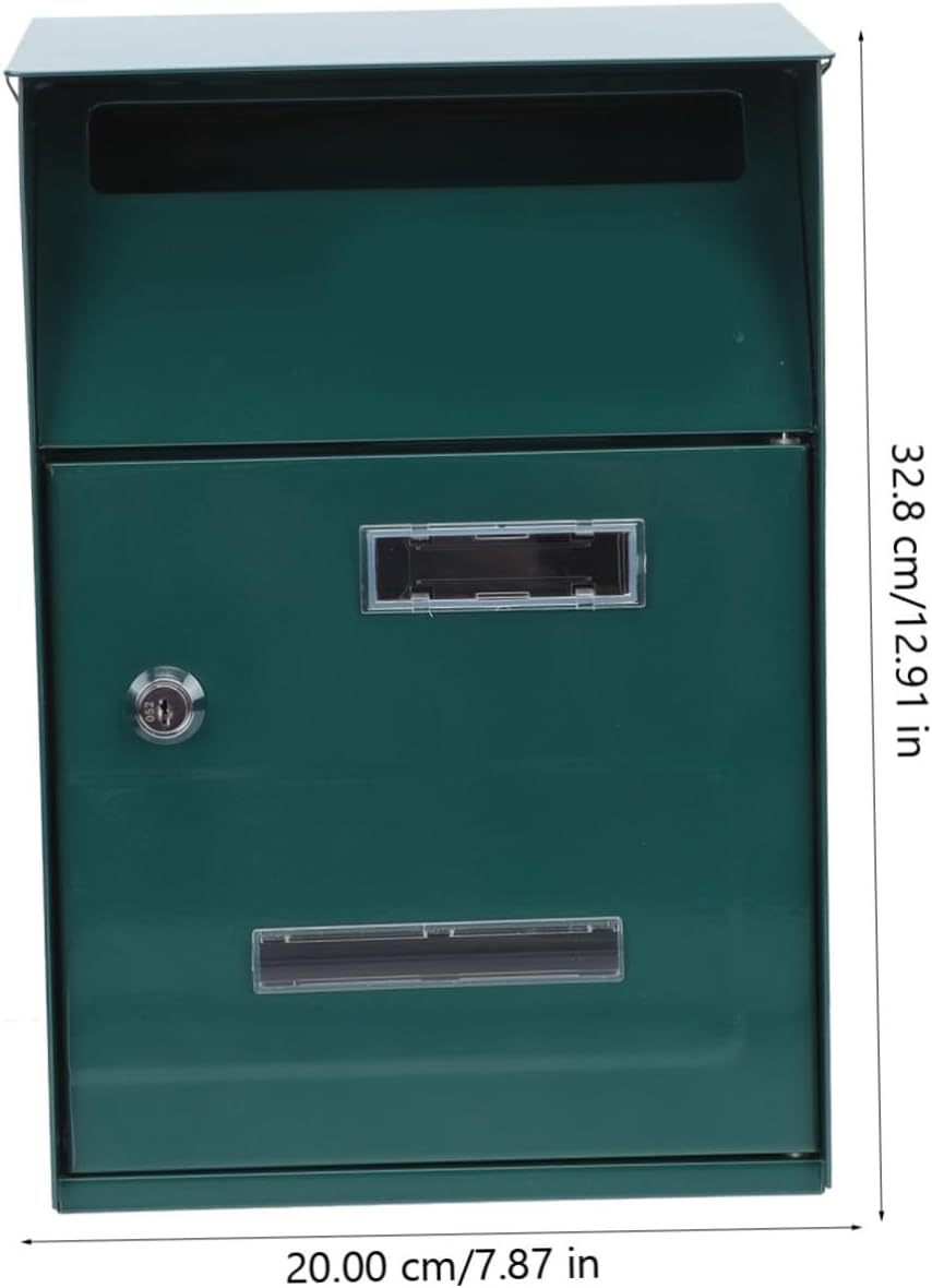 STOBOK 2pcs Modern Mailbox Wall Mount Outside Covered Mailbox Post Box Metal Letter Box