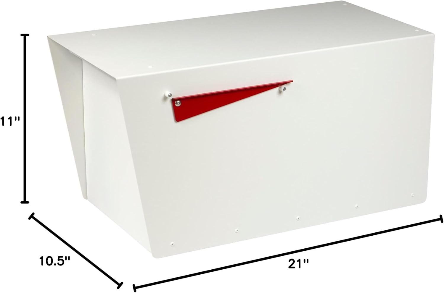 Rusty Design Contemporary Post-Mounted Mailbox with Personalized Address Numbers, White Colour Large Size #HC111 (Without Address Numbers)