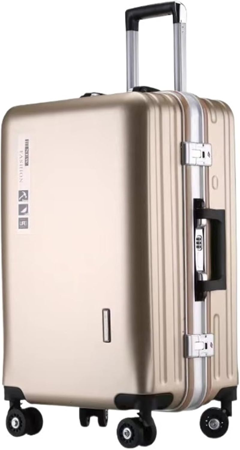 Luggage Travel Gear Aluminum Cabin Luggage Trolley Suitcase USB Charging Model Hardside Luggage(A,24in)