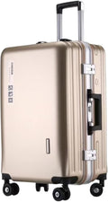 Luggage Travel Gear Aluminum Cabin Luggage Trolley Suitcase USB Charging Model Hardside Luggage(A,24in)