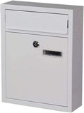 Post Box Modern Wall Mount Lockable Mailbox Outdoor Metal Key Large Capacity Commercial Rural Home Decorative Outdoor Mailbox-8x32x24cm