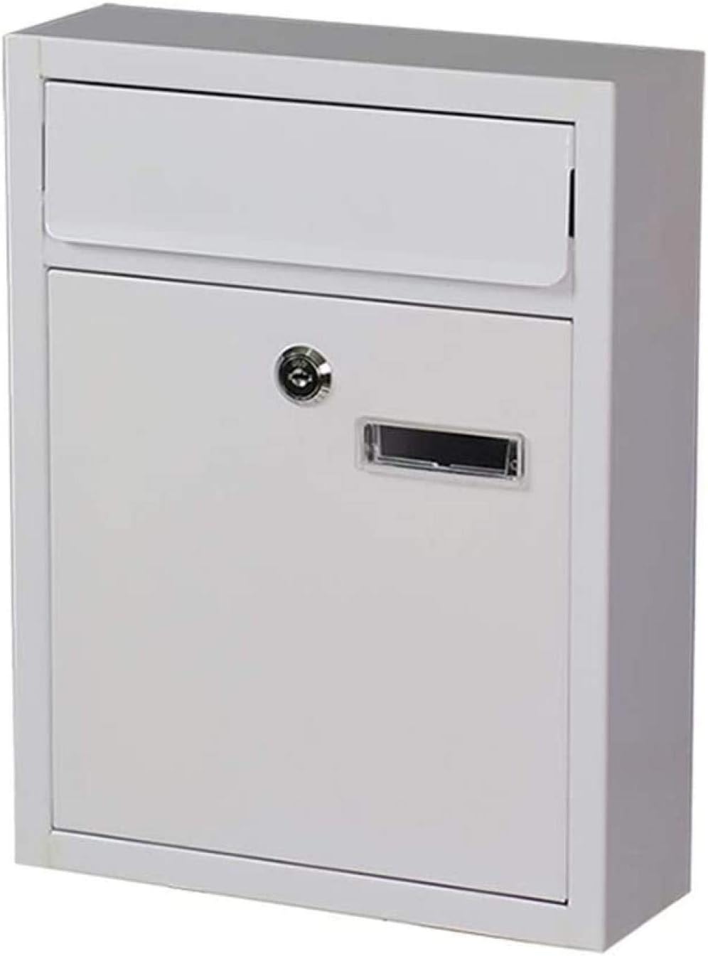 Post Box Modern Wall Mount Lockable Mailbox Outdoor Metal Key Large Capacity Commercial Rural Home Decorative Outdoor Mailbox-8x32x24cm
